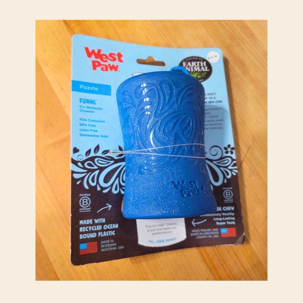 West Paw Funnl™ Dog Chew Treat-Dispensing Puzzle Toy | Durable & Eco-Friendly